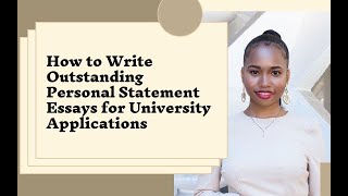 How to Write a Perfect Personal Statement Essays for University Applications [upl. by Annanhoj95]