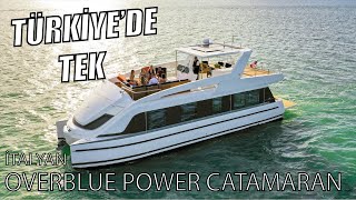 TÜRKİYEDE TEK  İtalyan Overblue Power Catamaran ve Houseboat karışımı bir tekne Detaylı İnceledim [upl. by Rraval638]