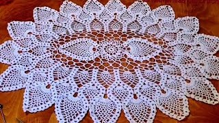 tapete ovalado de piñas a crochet tutorial completo [upl. by Sirtaeb]