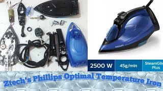 How to Repair Steam Iron  Phillips Optimal temperature  ASMR Restoration  GC 3920  ztechs3 [upl. by Annawt]