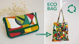 Coudre un Ecobag  le portefeuille sac de courses  Patron gratuit [upl. by Llenel113]