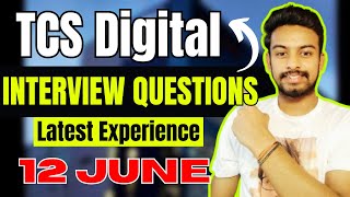 TCS Digital 12 June Interview Experience  Interview Questions  Actual Question Asked  TCS NQT [upl. by Ailb]