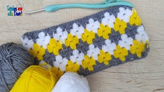 Punto combinado en rombos tejido a crochet paso a paso [upl. by Tommy]