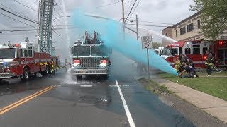 South FarmingdaleNY Fire Department Ladder 978 Wetdown 6318 [upl. by Aima]