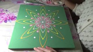 Dot painting mandala Acrylic Painting Process from beginning to end [upl. by Buckingham393]