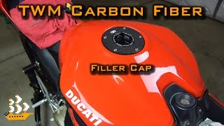 Ducati 1299 Panigale Tinkering  TWM Carbon Fiber QuickAction Fuel Filler Cap [upl. by Hurley]