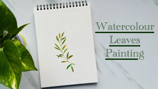 Leaves Watercolour doodle for meditation and stress relief  Step by step tutorial art diy craft [upl. by Kentiga]