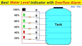 How to make Water Level Indicator with Overflow Alarm  Science Project  SKR Electronics Lab [upl. by Epul]