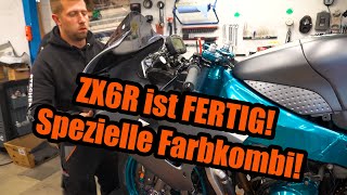 FUHRPARKERWEITERUNG  Die Kawasaki ZX6R von Jan ist FERTIG  SPEZIALDESIGN [upl. by Nairam]