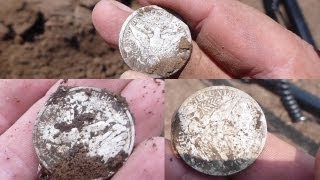 Metal detecting VIRGIN ground 6 BIG SILVERS [upl. by Calisa]