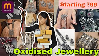 Huge Meesho Jewellery Haul  Meesho Oxidised Jewellery Haul  Oxidised Jewellery Set Under 300❤️ [upl. by Novanod]