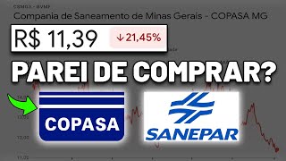 CSMG3 CADÃŠ OS DIVIDENDOS COPASA VALE A PENA INVESTIR AÃ‡Ã•ES DE SANEAMENTO SAPR4 SBSP3 [upl. by Meda]