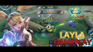 LAYLA GAMEPLAY  BUILD LAYLA TERSAKIT 2024  BEST BUILD LAYLA  BUILD TOP GLOBAL LAYLA MLBB [upl. by Aleirbag]