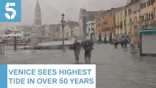 Venice floods water reaches 50year high  5 News [upl. by Feingold893]