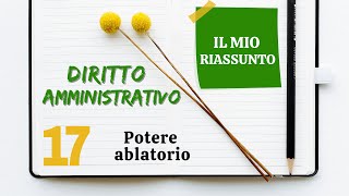 Diritto Amministrativo  Capitolo 17 potere ablatorio [upl. by Artenek28]