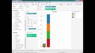 How to Create a Stacked Bar Chart Using Multiple Measures in Tableau [upl. by Klockau]