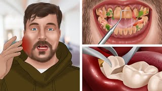 ASMR Animation Wisdom teeth removal and oral cleaning [upl. by Orbadiah]