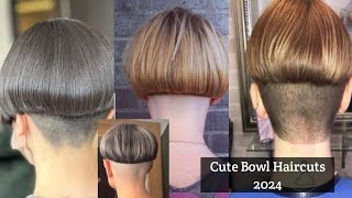 Top Trending Bowl Haircuts 2024Best Bowl Haircuts Half Head Shaved Nape Bob Haircuts pixie Hairc [upl. by Stedmann]