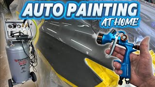 Spot painting my car with a small Harbor Freight compressor [upl. by Aleakcim347]