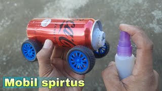 DIY mainan mobil meriam spirtus dari kaleng bekas [upl. by Heyra]