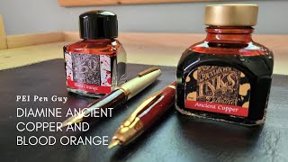 Diamine Ancient Copper and Blood Orange Ink Comparison [upl. by Goraud]