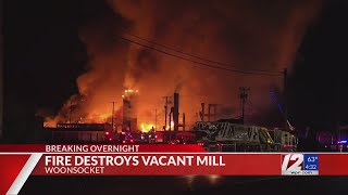 Woonsocket mill fire [upl. by Idell]