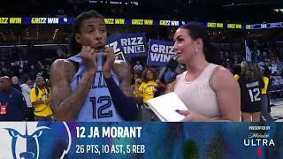 Ja Morant Walk Off Interview  Spurs vs Grizzlies [upl. by Ertha106]