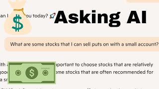 Stocks to Sell Puts on With a Small Account  According to AI [upl. by Yttig791]