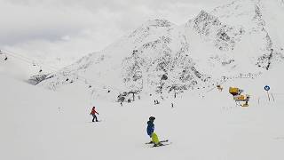 SOLDEN Austria skiing BLUE ski slope called 23 GoPro HD POV  April 2024 [upl. by Nedaj]