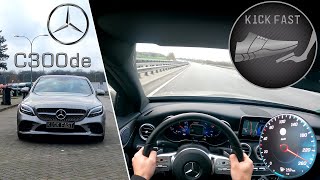 MercedesBenz C300de  2019  W205 Facelift on German Autobahn [upl. by Elias]