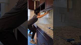 Protection on countertops before Spraying kitchen cabinets [upl. by Ragucci115]