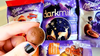 Snack Opening Milkas new winter darkmilk chocolate Daim milka ginger breadman [upl. by Aggarwal]