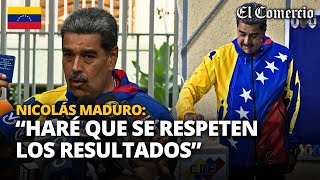 ELECCIONES VENEZUELA 2024 NICOLÁS MADURO promete reconocer los quotRESULTADOSquot  El Comercio [upl. by Leta]