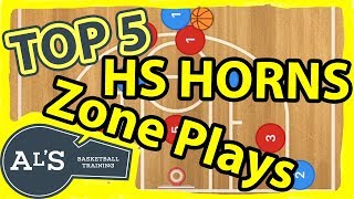 Top 5 High School Horns Zone Basketball Offense Plays [upl. by Ellita]