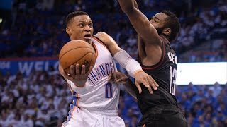 Russell Westbrook Plays Smarter Harden Last Shot Rockets Thunder Game 3 [upl. by Leiuqeze]