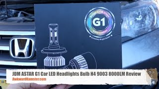 JDM ASTAR G1 Car LED Headlights Bulb H4 9003 8000LM Review [upl. by Niwled520]