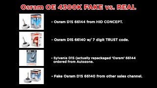 OSRAM SYLVANIA OEM D1S BULB  INDepth comparison on FAKE vs REAL [upl. by Eanej]