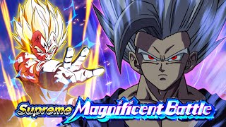 INT MAJIN VEGETA FINISHER VS GOHAN BEAST SUPREME MAGNIFICENT BATTLE NO ITEMS DBZ Dokkan Battle [upl. by Mauve]