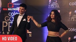 Avika Gor And Manish Raisinghan At Colors Golden Petal Awards 2017  Viralbollywood [upl. by Atirys]