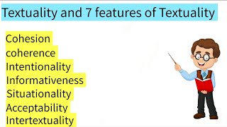 what is textuality  seven features of textuality features textuality cohesion and coherence [upl. by Atteram]