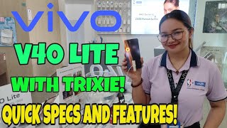 Vivo V40 LITE quick specs features and demo with Ms Trixie [upl. by Masao]