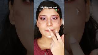 liquid highlighter hack ✅💯✨ highlighter hacks beauty hacks makeup hack makeuphacks beautytips [upl. by Leasim275]