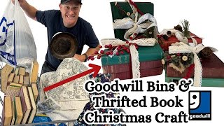 Goodwill Bins Thrifting and Thrifted Christmas Craft [upl. by Assirolc926]