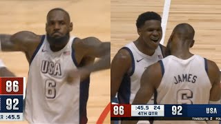 LeBron James TAKES OVER in CLUTCH of 4th qtr and hits dagger for USA vs Germany [upl. by Neemsay]