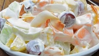 Fruit salad  creamy fruit salad  simple salad [upl. by Trab]