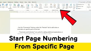 How To Start Page Numbering From Specific Page  Ms Word 2024 Step By Step Guide [upl. by Ralina]