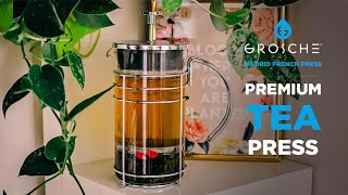 How to French press loose leaf tea in a Grosche Madrid French press [upl. by Murrell64]