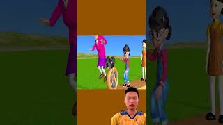 Troll Game  Squid Game Wooden Wheel Level Max Jump Up 5 Times Challenge Miss T Loser shorts [upl. by Aicatsana]