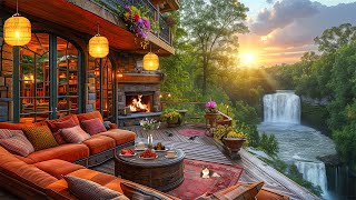 Gentle Spring Atmosphere with Cozy Porch Ambience 🌺 Relaxing Jazz Instrumental Music for Study Work [upl. by Eihtak401]