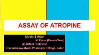 Assay of Atropine [upl. by Colin403]